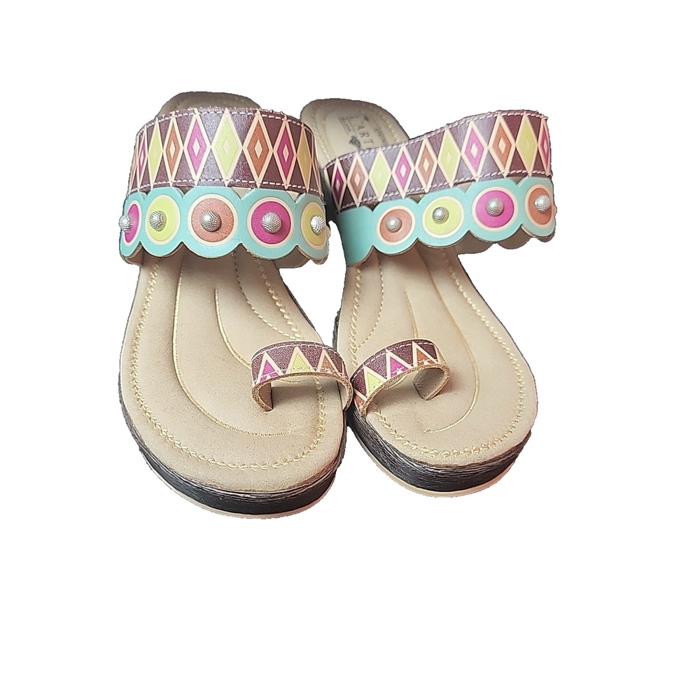 Colorful Geometric Patterned Women's Sandals